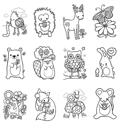 Coloring Book Woodland Animals Easter Children Craft Animal Coloring