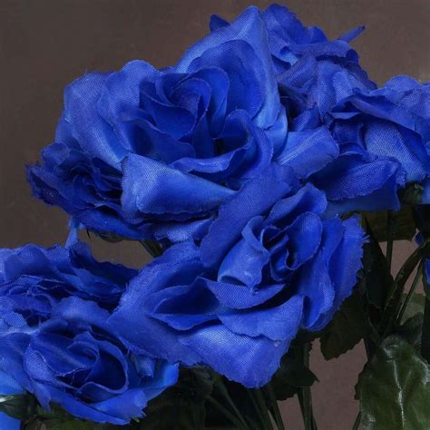 84 Royal Blue Silk Open Roses Artificial Flowers Diy Wedding Etsy