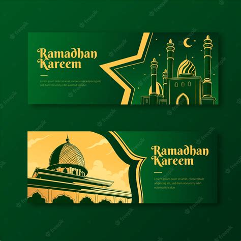Premium Vector Banners Drawing With Ramadan Theme