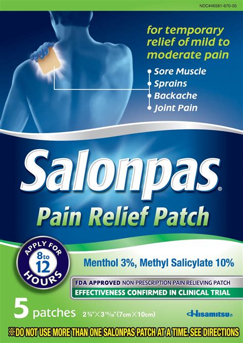 Salonpas Lidocaine Maximum Strength Pain Relieving Gel Patch 6 Ct