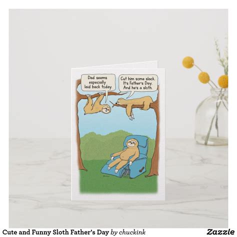 Cute And Funny Sloth Fathers Day Card Funny Fathers Day Fathers Day