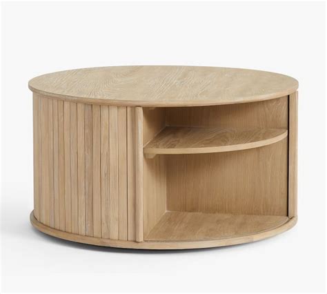 Arlo 31 tambour round storage coffee table pottery barn. Arlo 31" Tambour Round Storage Coffee Table in 2020 ...