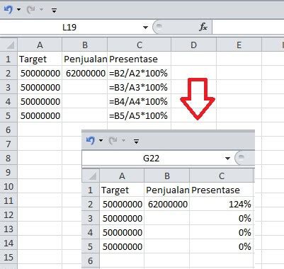 Cara Menghitung Persentase Pencapaian Target Di Excel Empatdio