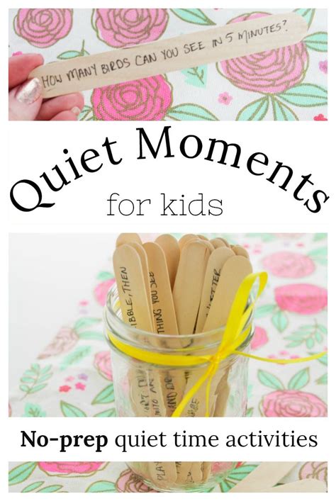 Quiet Moments In A Jar Quiet Time Activities Babysitting Activities