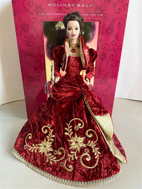 Holiday Ball Porcelain Barbie Doll Limited Edition Holiday Porcelain