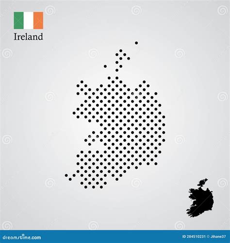 Ireland Map Silhouette Halftone Style Stock Illustration Illustration