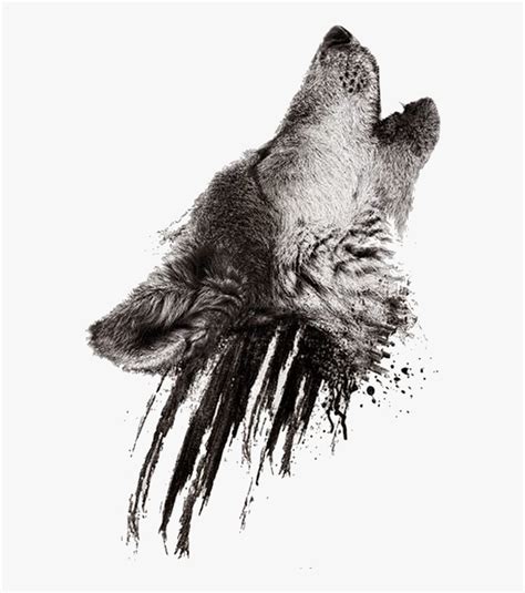 Drawn Howling Wolf Realistic Wolf Howling Tattoo Design Hd Png