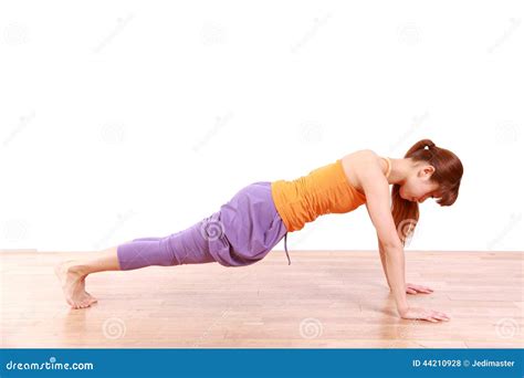 Young Japanese Woman Doing Push Up Stock Photo Image Of Person