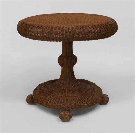 Heywood Wakefield Attributed 19th C Woven Wicker Tilt Top Table At 1stdibs