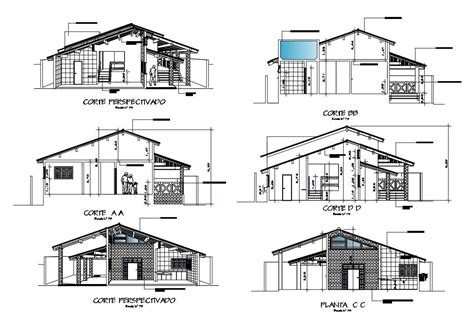 House Section Drawing Dwg File Cadbull