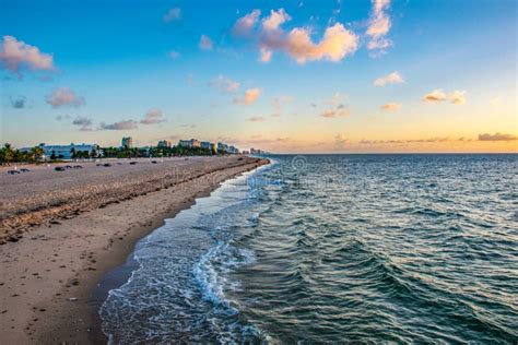 Fort Lauderdale Beach Florida At Sunrise Stock Image Image Of Beach