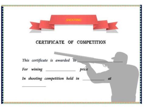22 Shooting Certificate Templates Printable Word Certificates Demplates