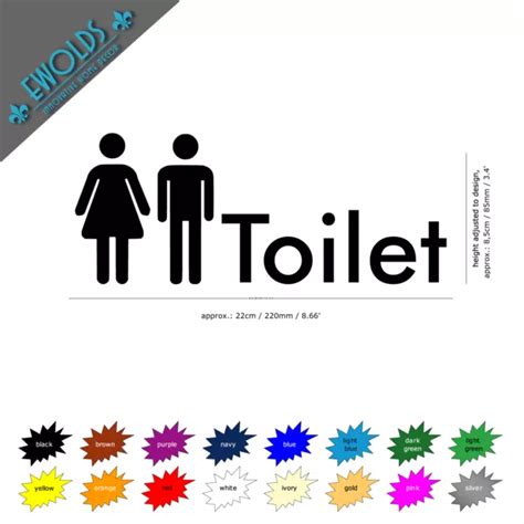 Wall Door Sticker Toilet Man Woman Bathroom Wallart Decal Vinyl Sign