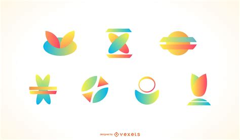 Abstract Colorful Icon Logo Set Vector Download