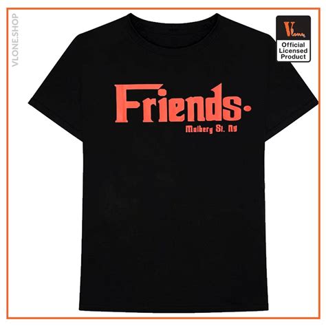 Vlone T Shirts Vlone Friends Godfather Mulberry St Red Black Tee