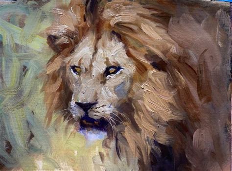 Male Lion 2 Oil Painting Dean Adams Art
