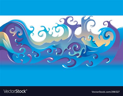 Cartoon Waves Background Royalty Free Vector Image