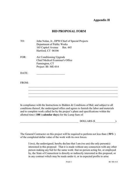 Bid Proposal Template Download Free Documents For Pdf Word And Excel