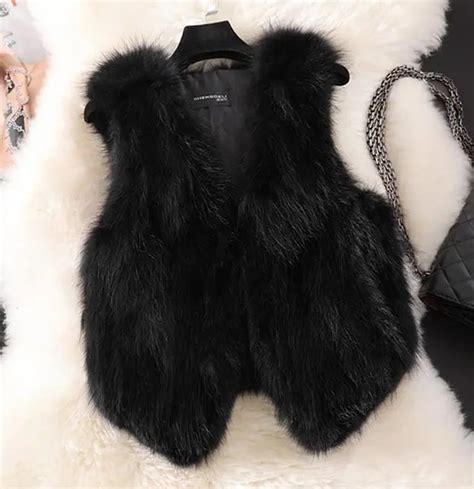 Real Fox Fur Vest New Autumn Winter Fashion Womens Slim Luxury Natural