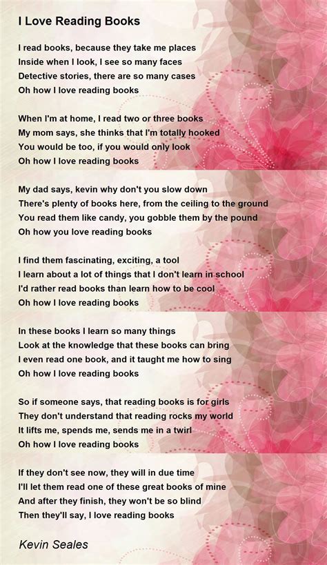 I Love Reading Books Poem