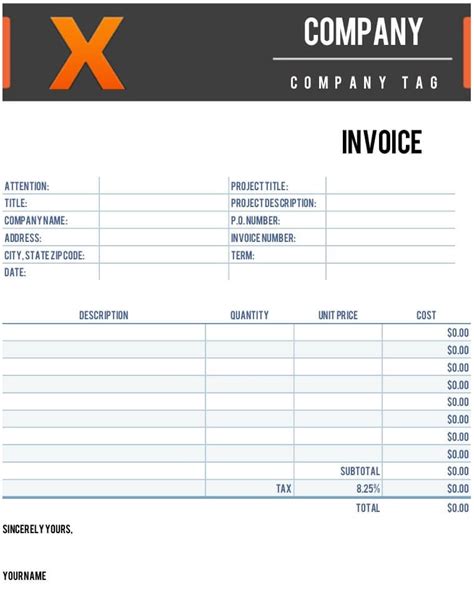 Shipping Invoice Template Excel —