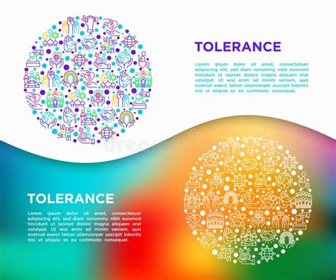 Tolerance Concept Gender Racial Sexual Orientation Thin Line Icons Vector Illustration Web