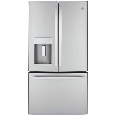 Ge 221 Cu Ft French Door Refrigerator In Fingerprint Resistant