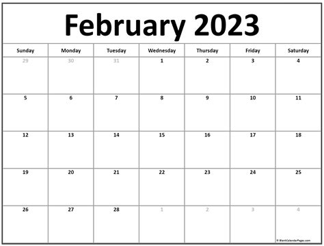 February 2023 Calendar Free Printable Calendar Templates February