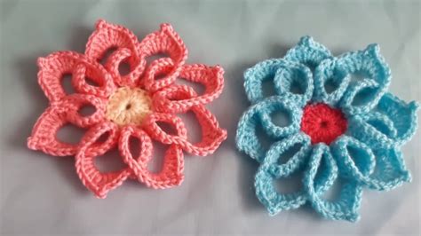 Flor A Crochet How To Crochet Crochet Flower Tejida En 3d Muy