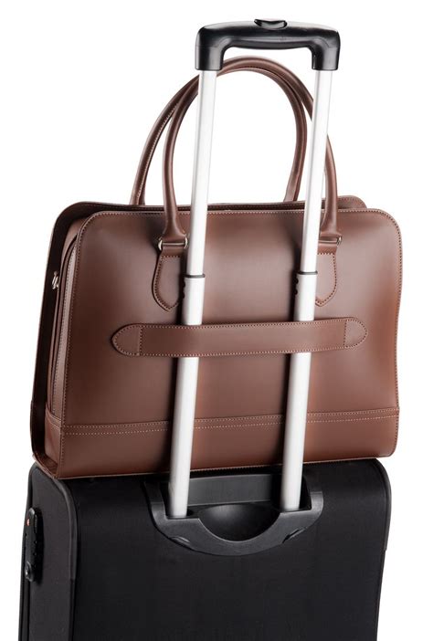 Sub Laptop Bags 14 15 Inch With Trolley Strap Brown Briefcase Women