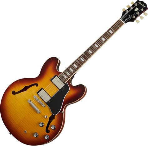Epiphone Inspired By Gibson Es 335 Figured Raspberry Tea Burst Semi Hollow Electric Guitar