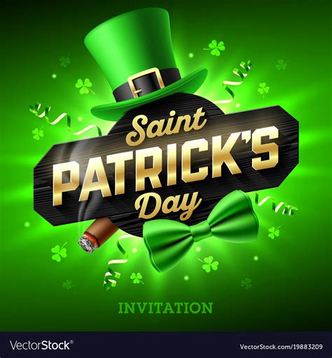 Saint Patricks Day Party Invitation Feast Vector Image