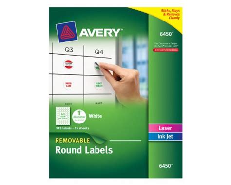 Avery Removable Round Labels 1 Inch Diameter White Pack Of 945 6450
