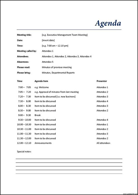Free Meeting Agenda Templates For Word Cumed Org