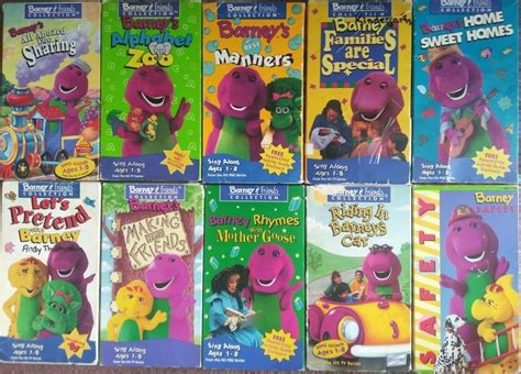 Vintage Barney And Friends Vhs Collection Riding In Barney S Car The