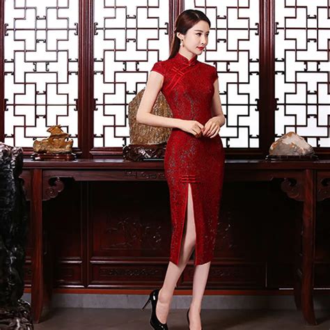2018 Modern Cheongsam Sexy Qipao Long Traditional Chinese Dress Oriental Style Dresses China