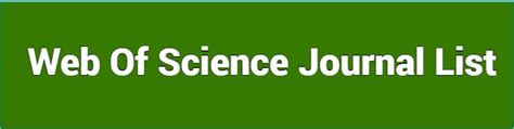 Web Of Science Journal List