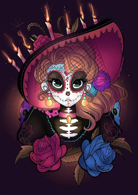 Catrina By Invader Celes Desenhos Halloween Sugar Skull Artwork Sugar