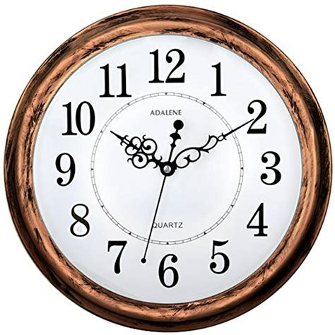 Adalene 13 Inch Large Non Ticking Silent Wall Clock Decorative Battery