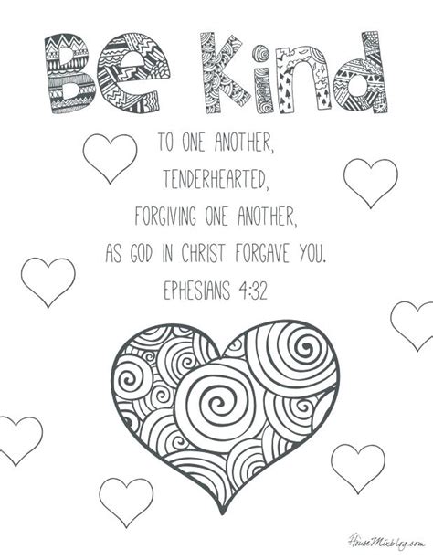 Be Kind Coloring Page At Free Printable Colorings