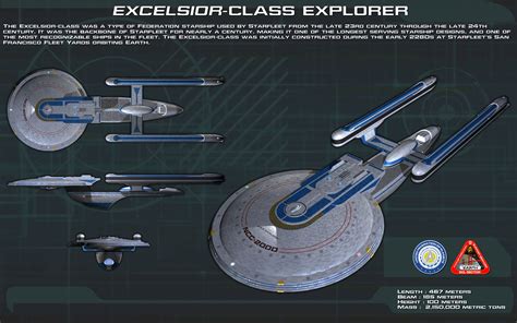 The design underwent several refits in its many decades of service. Excelsior class ortho New | Star trek ships, Star trek ...