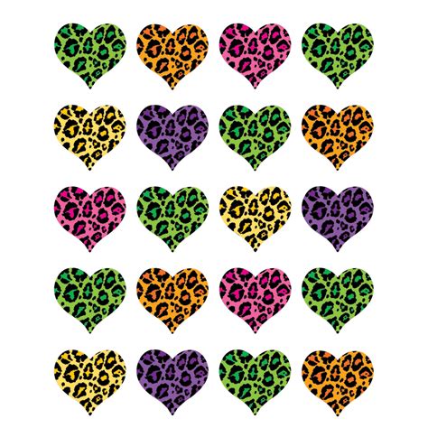 Leopard Print Hearts Stickers - TCR5200 | Teacher Created Resources png image