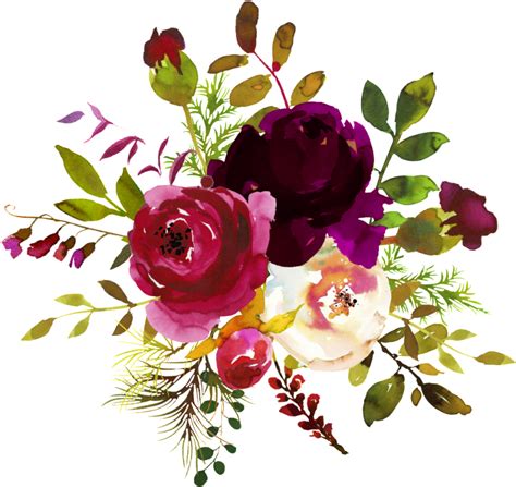 Burgundy Flowers Png Clip Art