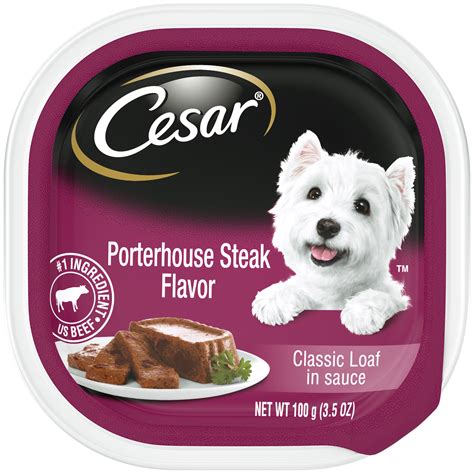 Top walmart dog food choices : CESAR Soft Wet Dog Food Classic Loaf in Sauce Porterhouse ...