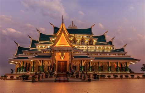 Thai Temple The Northeast Of Thailandwat Pa Phu Stock Photo Image