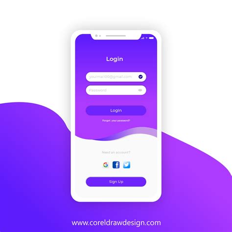 Download Login Mobile App Ui Kit Design Vector Coreldraw Design