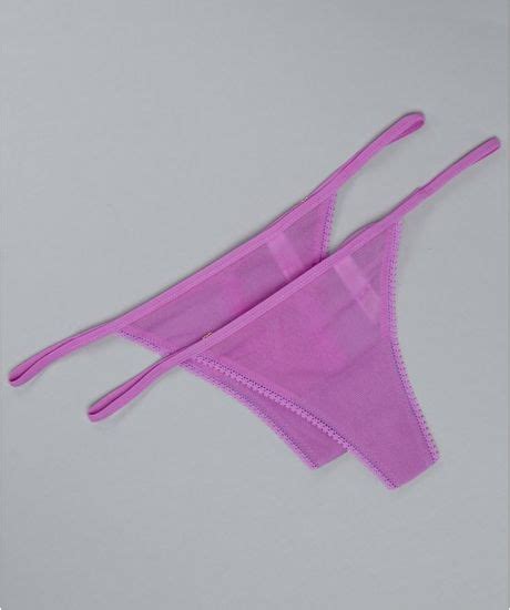 On Gossamer Set Of 2 Amethyst Mesh Bikini Thongs In Pink Lyst