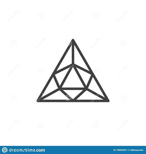 Triangle Diamond Line Icon Stock Vector Illustration Of Perfect