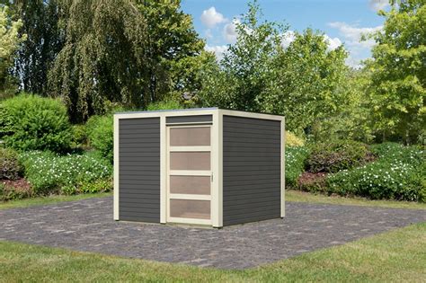 Haben sie ein gartenhaus bei karibu gekauft und benötigen jetzt fachmännische hilfe beim aufbau? Karibu Holz-Gartenhaus 28mm Qubic im Set mit Anbaudach ...