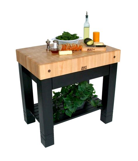 This prep table features a. John Boos American Heritage Prep Table with Butcher Block ...